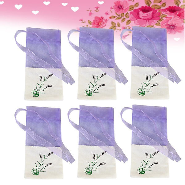 6 stk. Lavendel Duftende Sachets Bomuldssachetposer Lavendel Pungposer Lavendel Sachet