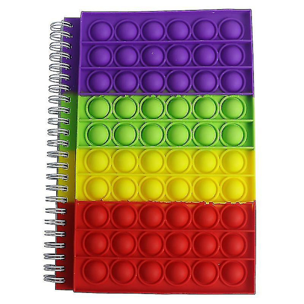 Pop It Fidget Toy Push Pop Bubble Notebook Push It Bubble Silikonfodral Anteckningsbok Studentmaterial