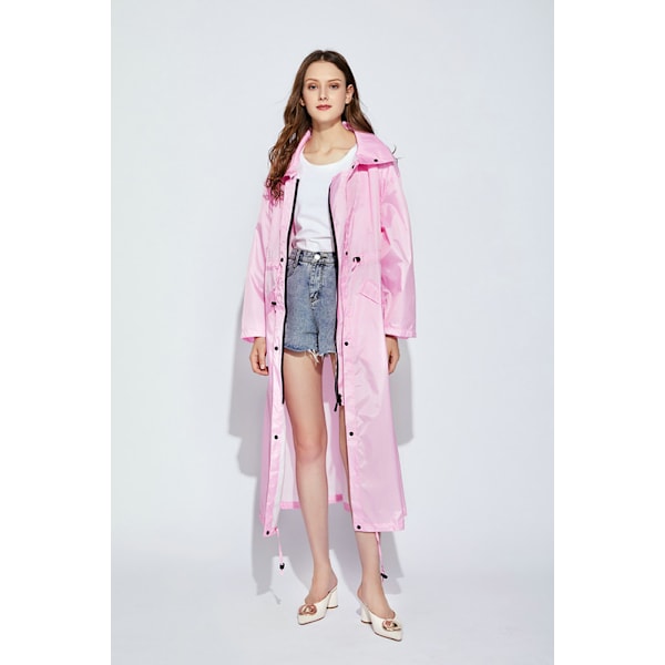Snygg lång regnjacka unisex regnponcho med vattentät ficka med lock XL
