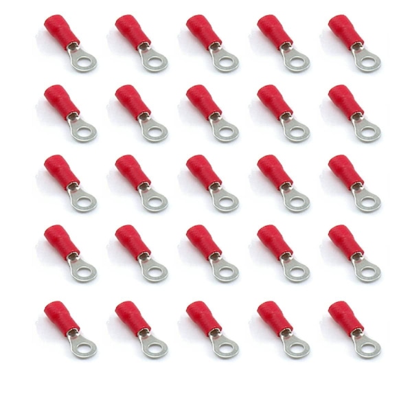 25 stykker rød 3,7 mm isoleret krympering Elektrisk konnektor terminalstik