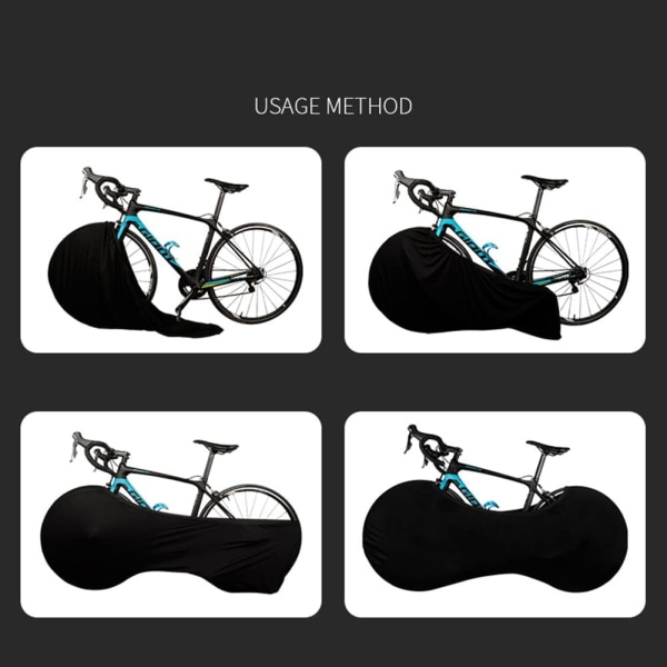 Pyörän pyörän cover, pölytiivis polkupyörän pyörän cover sisäkäyttöön ulkosäilytykseen, pestävä pyörän säilytyspussi, joustava cover kaikille polkupyörille musta