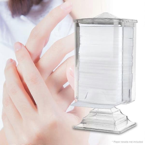 Transparent Enkelhet Bomullsrondellbox Plast Sminkbord Bomullsrondelldispenser för Sovrum JIKAIX Transparent