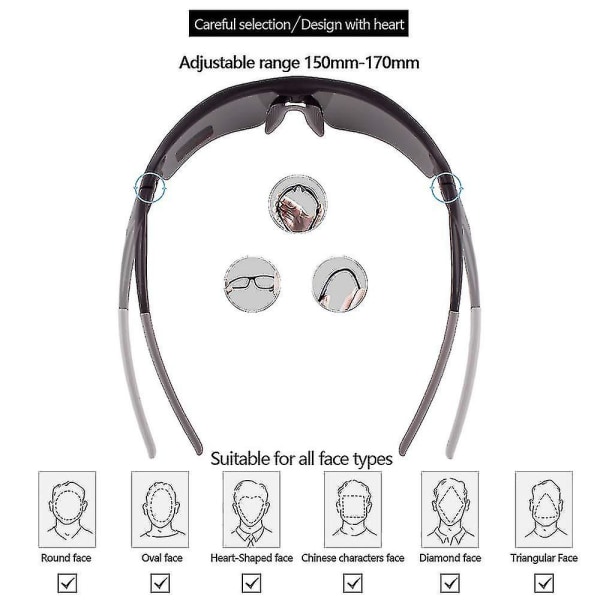 Polariserede sports solbriller til cykling solbriller til mænd og kvinder med 5 udskiftelige linser til løb, baseball, golf og kørsel