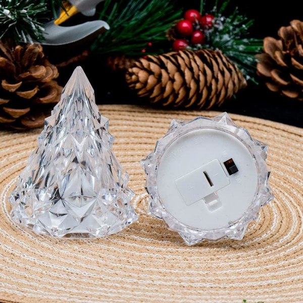 [3-pack] Nattljus Crystal Mini julgransljus Flamlös LED (gult ljus)