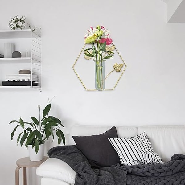Väggmonterad Glasväxtterrarium Behållare Perfekt för Förökning av Växter Hem- och Trädgårdsdekoration Bröllop, 26x23cm