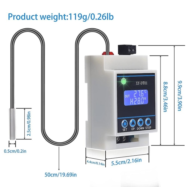Xy-dt01 Digital Temperaturregulator -40-110c Digital -digital termostat med LCD-display og W