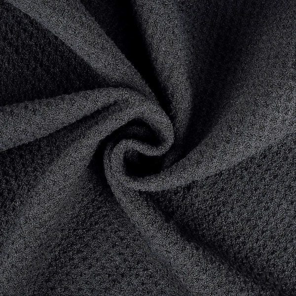 2 golfhåndklæder | Premium mikrofiberstof | Vaffelmønster | Heavy Duty karabinhage, sort