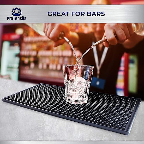 Bardyna 12\" X 6\" Svart Bar Service Spillmattor Bänkskiva (2-pack)