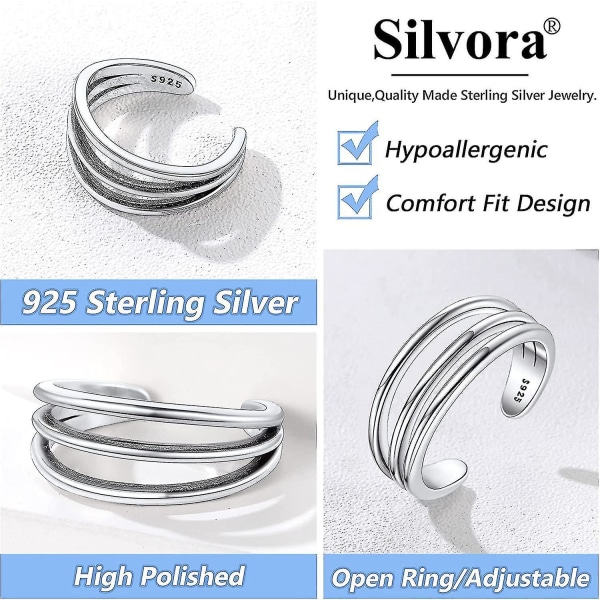 Sterling sølv tå ringer for kvinner, barfot åpen mansjett bånd tå ring fot gave