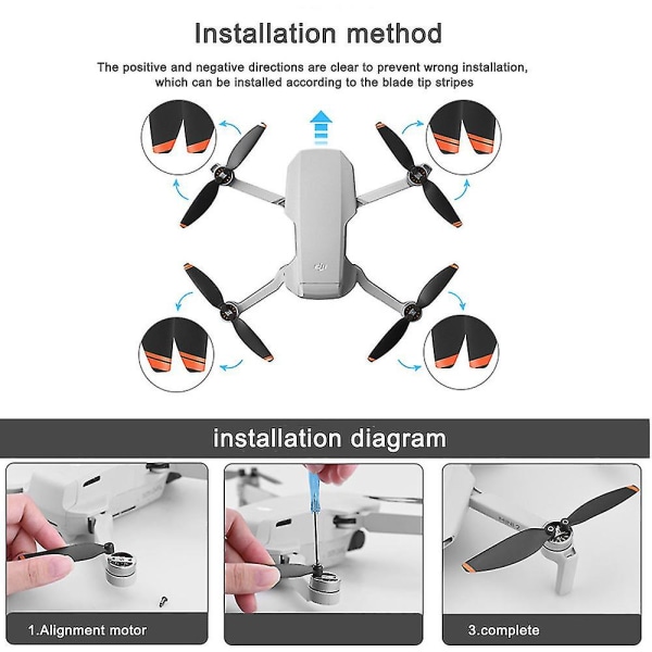 4 par lågbruspropeller för Dji Mini 2- drone