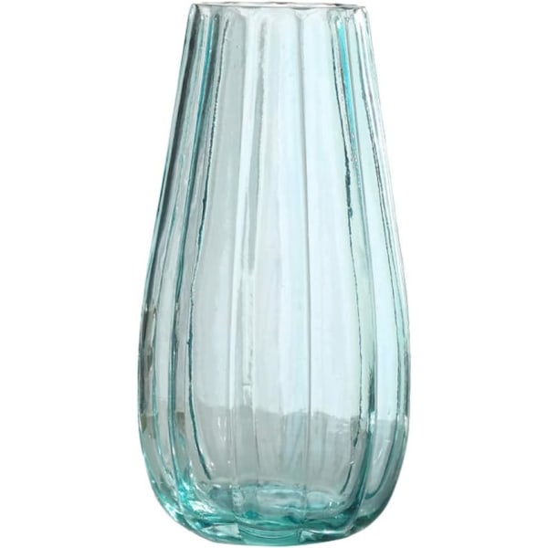 Kreativ Gennemsigtig Glas Vase - Moderne Simplicitet Dekorativ Vase til Skrivebordet Vandkultur Blomsterarrangement Hjemtilbehør (Col