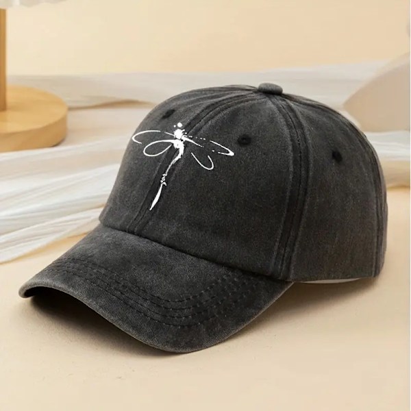 Dragonfly Print Baseball Cap för kvinnor: Lätt, andningsbar och sliten pappahatt för vardagskläder och solskydd
