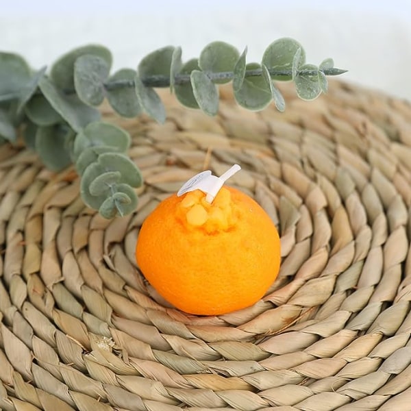 Orangeformet duftlys, frugtaroma sojavoks dekorativt stearinlys til bord Fotorekvisit Fødselsdagsgave, Meditation Stresslindring Stemningsforbedrende bad Yo