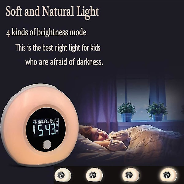 Yöpöytäkosketuslamppu, 5-in-1 LED-pöytälamppu Bluetooth-kaiuttimella, 12/24 tunnin digitaalinen herätyskello