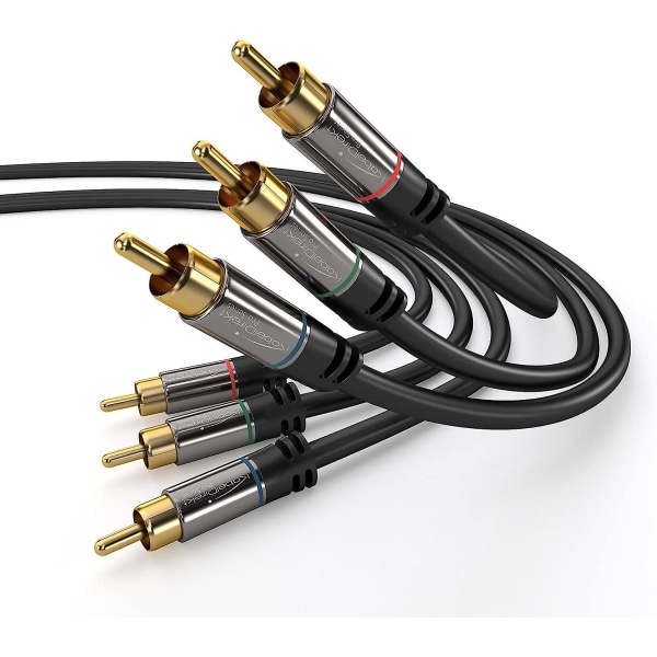 3m Komponentkabel & 3m Optisk Digital Ljudkabel/Toslinkkabel (Toslink till Toslink, Fiberoptisk kabel, för hemmabio, PS4, X