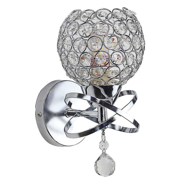 Th Modern Style Crystal Pendel Vägglampa Sovrum Gang Vardagsrum Vägglampa Hållare E14 Sockel (1 st, Silver)