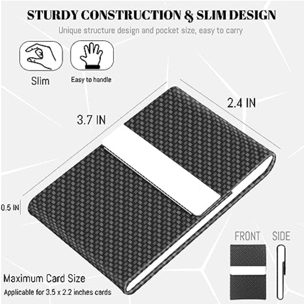 Visitkort Holder, Metal Visitkort Etui Lomme, Kort Holder til Kvinder & Mænd, Professionel PU Læder Visitkort Holdere RFID Blokering Navn C