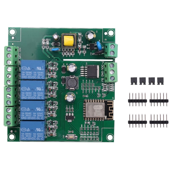 Esp8266 Esp-12f Wifi Relæ Modul 4chl Ac90-250v/7-30v/5v Relæ S Til Ide Iot Remo