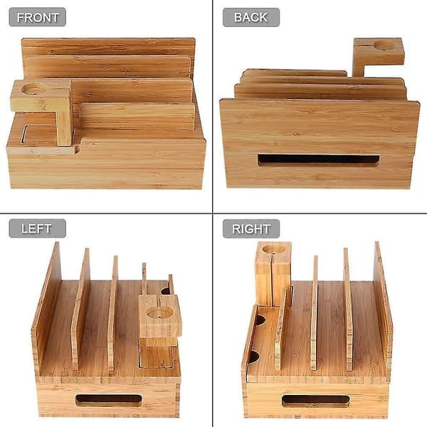 Bambus Mobiltelefon Tabletholder Ladestajon