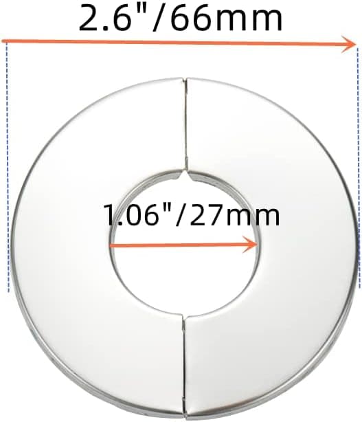 Väggsplitfläns, Runda Rostfria Skålar för 27 mm Rör, 2-pack