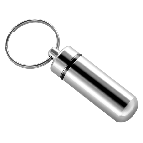 Silver Pillask, Medicinfodral, Nyckelring, Kapselburk, Behållare