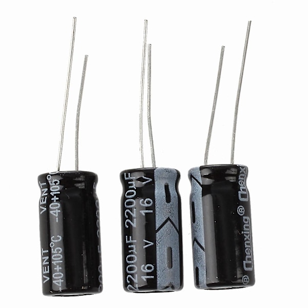 3 x 2200uF 16V 105C Elektrolytisk Kondensator 10x20mm