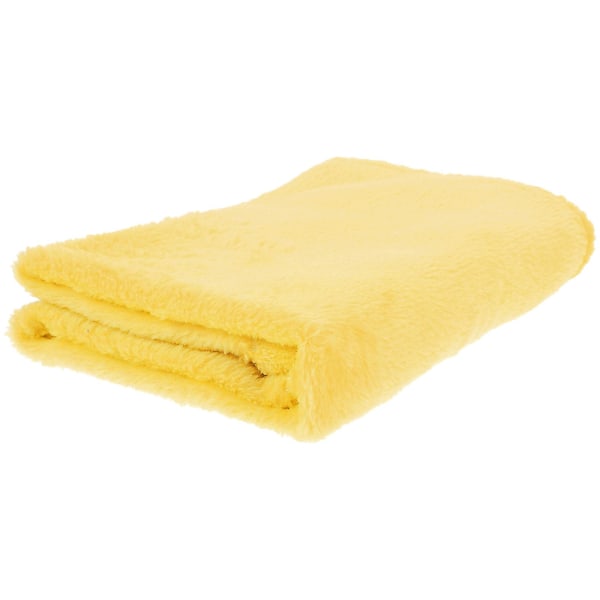 Nydelig kjæledyrteppe av fleece Koselig håndkle Ensfarget kjæledyrteppe (gult)