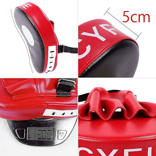 Boxningsplattor Böjda Fokus Slagkuddar Träning Hand Target Pads Handskar Träning Fokusplattor För Kickboxning, Karate, Muay Thai Kick, Sparring, Dojo, M