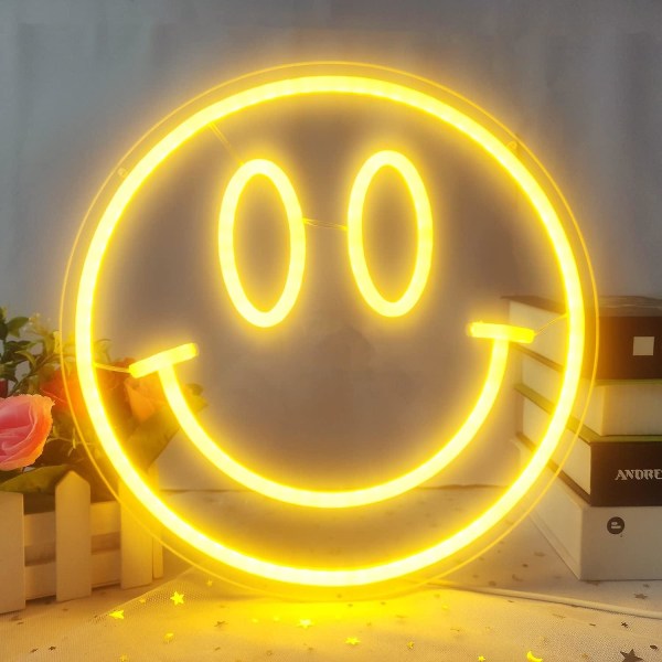 Smiley Face Neon Skilt Justerbar Smiley Face Led Skilt Smil Neon Skilt Til Vægdekoration Smiley Face Dekoration Til Soveværelse Børneværelse Smiley