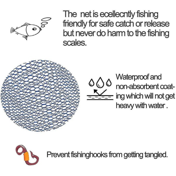 Portable Fishing Landing Net Foldable Collapsible Telescopic Aluminum Pole Handle And Safe Fish Catching Or Releasing For Durable