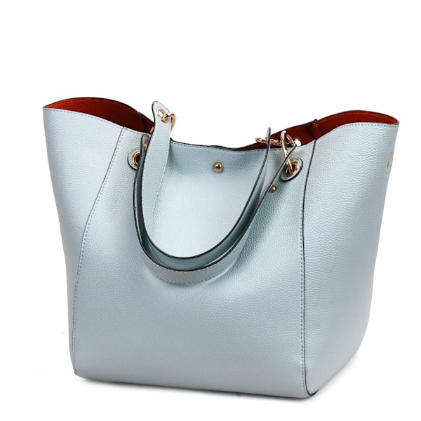 Luksus læder skuldertasker til kvinder 2021 Top-Handle Crossbody tasker til kvinder Store kapacitet håndtasker og punge light blue