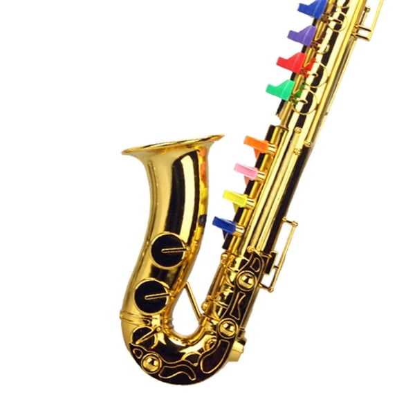 Saksofon 8 Fargede Taster Simuleringsleke For Barn Festleke Gull
