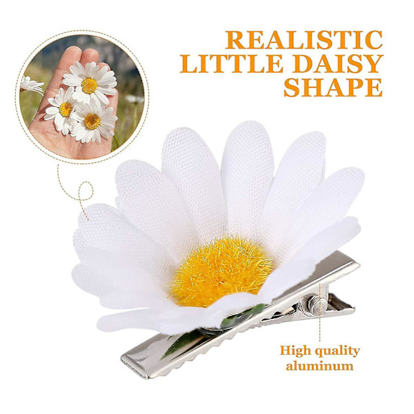 12 stk Daisy Hårklipp Blomster Hårspenner Hårnåler Bryllup Hårtilbehør For Baby Barn Jenter Småbarn Kvinner (hvit)