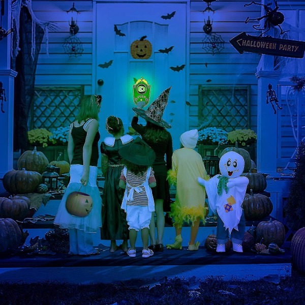 Halloween-dekorationer, Halloween-dørklokke Animeret øjeæble med uhyggelige lyde, Halloween-dekor