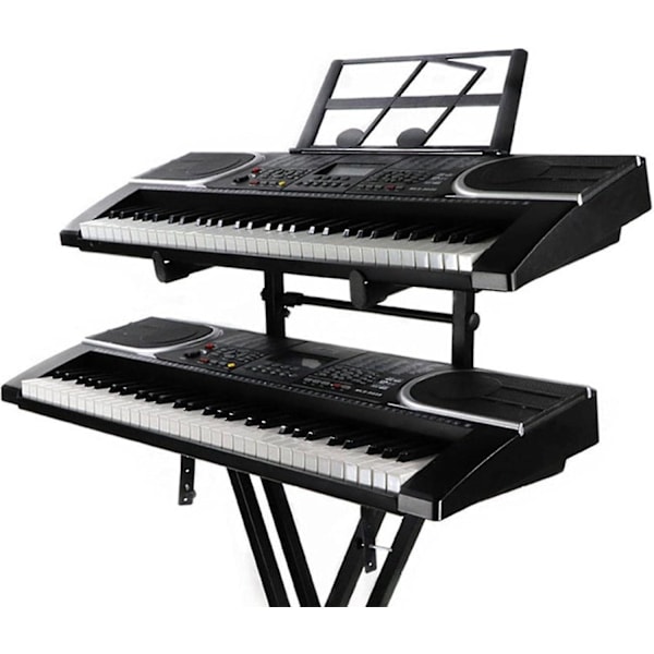 Universellt Dubbelt Keyboardställ - Andra Våningen Elektroniskt Orgelhållare Rack | Bärbart Pianoställ Musik Instrumentställ Med Justerbar Höjd
