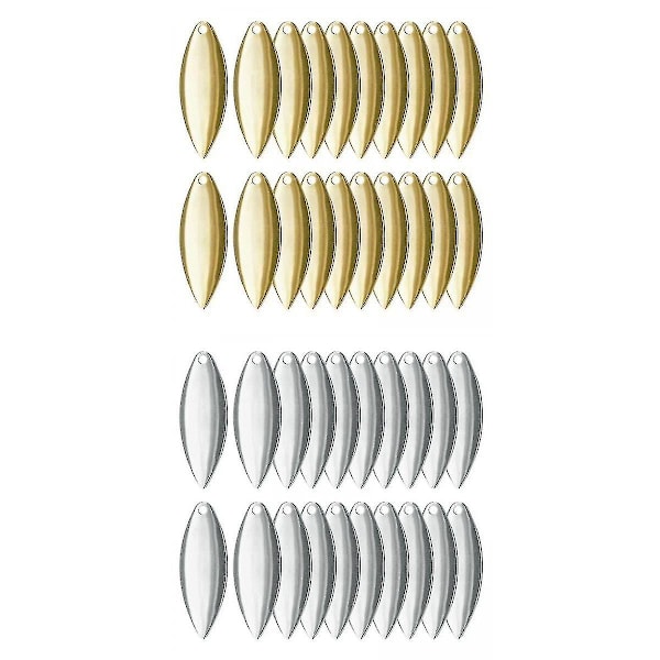 40x Metalliska Fiskebeten DIY-Kit med Slät Yta D