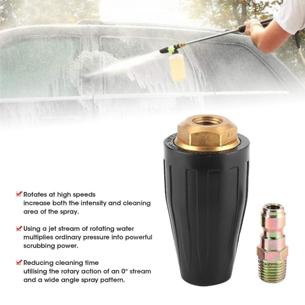 Bil højtryksrenser turbo mundstykke 3600psi, 1/4 tommer roterende spray mundstykke Quick Connect bil