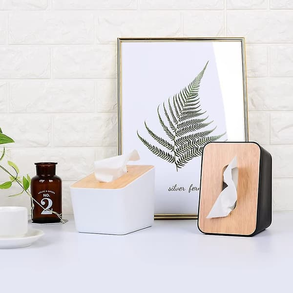 Hvit trevevboks for hjemmet - Serviettdispenser