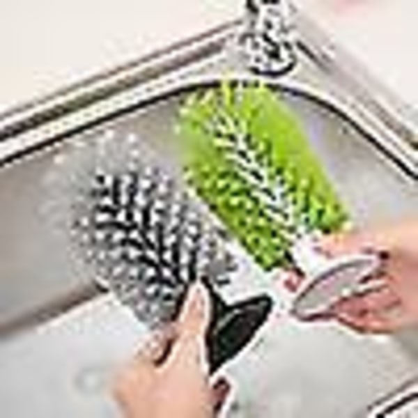 Kitchen Upright Suction Cup Sink Cup Brush Glass Cleaning Brush Frosted Kitchen Bottle Black