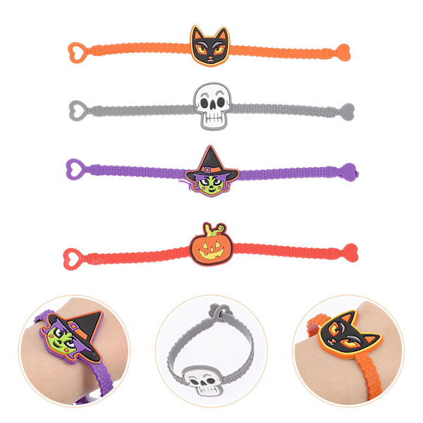 20 stk Halloween-armbånd Justerbare Spøkelse Heks Gresskar Armbånd Håndleddsbånd