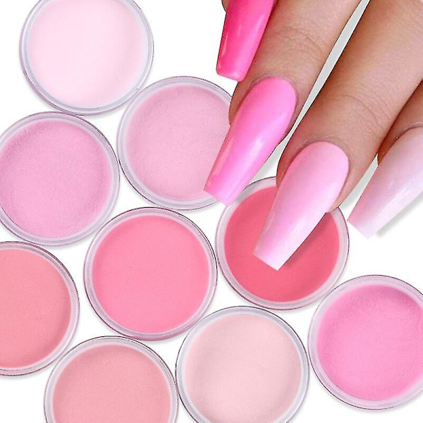 15g Gravering 3D Mønster Bulk Fine Forskellige Nuancer Hot Pink Negle Akryl Pulver Krystal Forlængelse Builder Værktøjer Negle Tilbehør