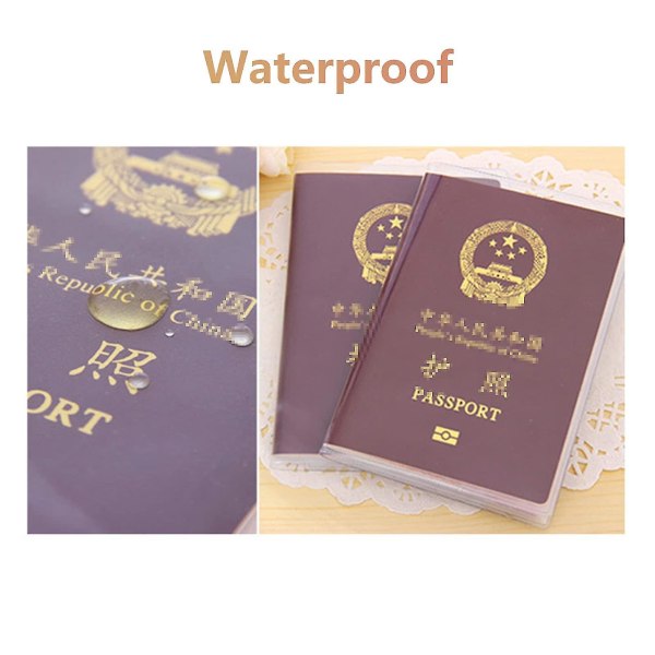 10 stk klare og gjennomsiktige passbeskyttelsesdeksler, pvc-transparente beskyttende passholdere for pass i standardstørrelse