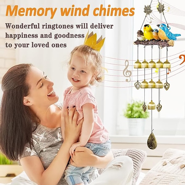 Minne Wind Chimes Utendørs Dekorasjon Hage og Hjem Innredning - Blå