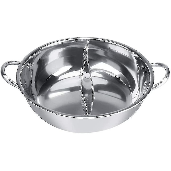 Hot Pot-kokare i rostfritt stål, mandarinand-shabu-gryta, 2 rutnät, 2 smaker, köksgryta, soppa, matlagning