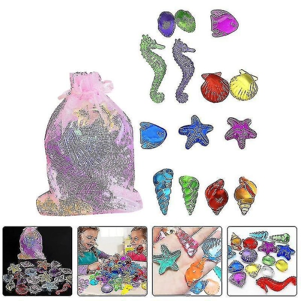 2 poser af plast ædelsten legetøj Farverig simulering krystal børn skattelegetøj