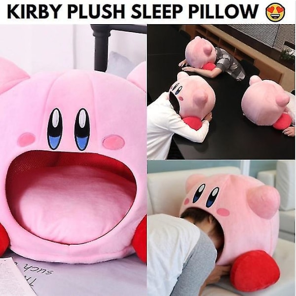 Kirby plys sovepude Sov inde i Kirbys mund med denne Kirby plys sovepude!