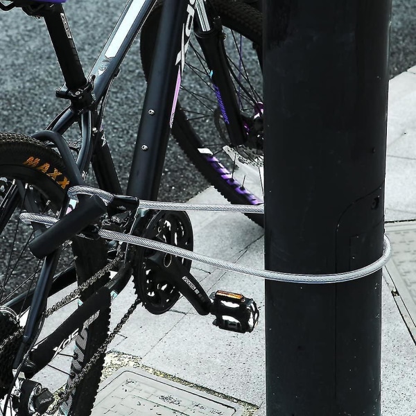 Cykellås, U-lås Cykellås med 1,2 m Flex stålkabel og kraftigt monteringsbeslag til cykler
