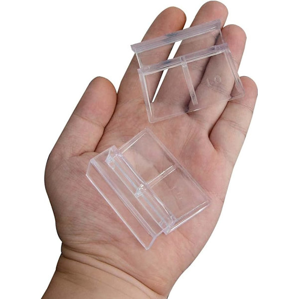 8 stk. akvariedækselklemmer i akryl, gennemsigtige klemmer til akvariedæksel i glas, universelle lågclips til rammeløse akvarier (10 mm)