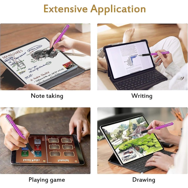 2-i-1 Stylus Presisjonsdisk Stylus Pen for berøringsskjerm med 3 utskiftbare spisser for iPad, nettbrett, iPhone, smarttelefoner, Samsung Gala