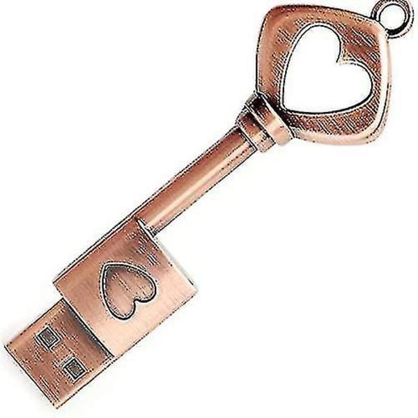 Flash Drive Hjerteformet USB Thumb Drive Metal Zip Drive Retr
